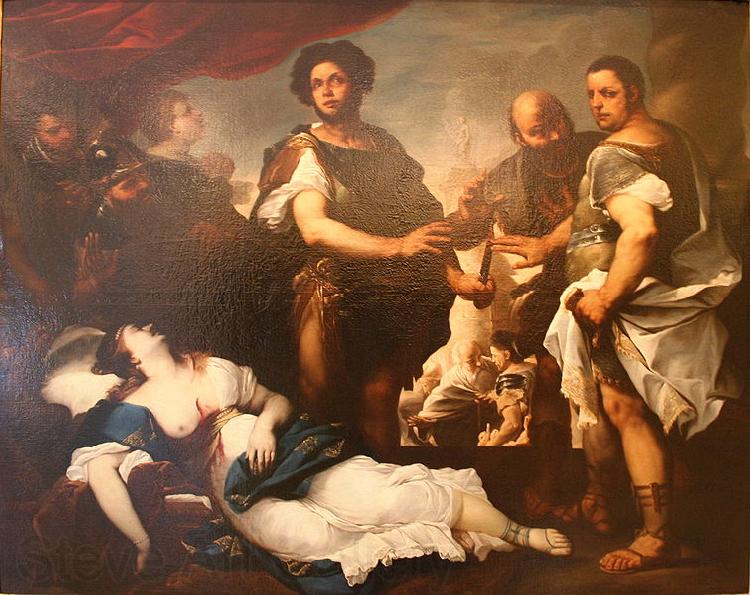 Luca  Giordano La mort de Lucrece Spain oil painting art